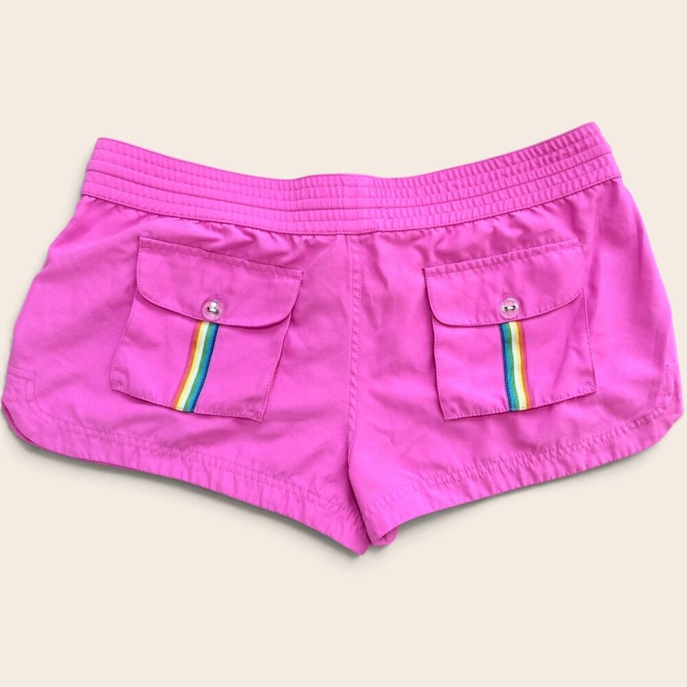 Roxy Women’s 11 Hot Pink Boardshorts Rainbow Stripe Surf Y2K Beach Shorts